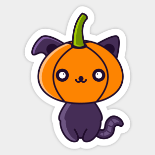 Cute Halloween Character-Cat with Pumpkin Head Sticker